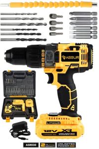 ASSUR 12v Metal Şanzıman Çift Akülü Bakır Sargı Şarjlı Matkap Akülü Vidalama