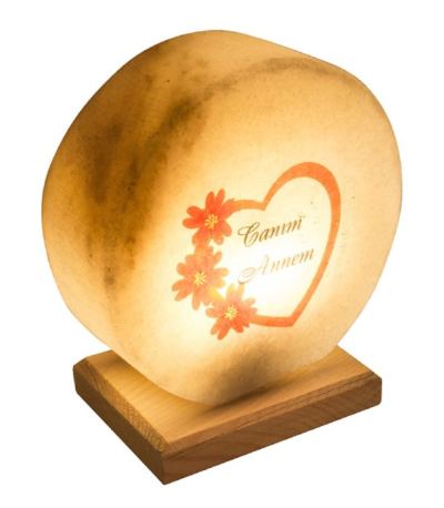 Canım Annem Tasarımlı Daire Kaya Tuzu Lamba