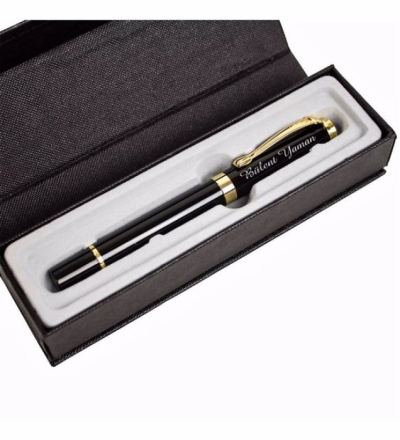 Hediyezin Kişiye Özel Kutulu Gold Detaylı Roller Kalem