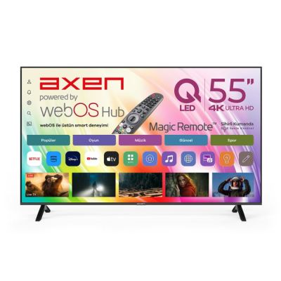 Axen AX55QMN252C-S 139 Ekran UHD Webos 2.0 Qled Tv