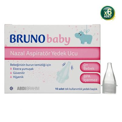 Bruno Baby Nazal Aspiratör Yedek Ucu 10 Adet X 6