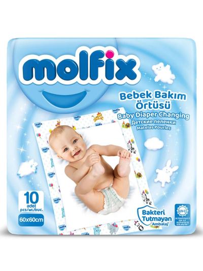 Molfix Bebek Bakım Örtüsü 10 Adet 60x60 - Standart