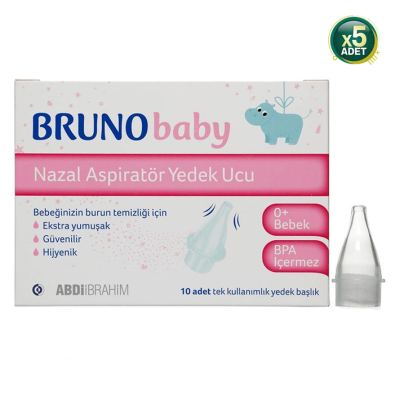 Bruno Baby Nazal Aspiratör Yedek Ucu 10 Adet X 5