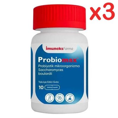Imuneks Farma Probiomax Probiyotik Mikroorganizma Içeren Kapsül Takviye Edici Gıda 10 Kapsül X 3 Adet - Aromasız