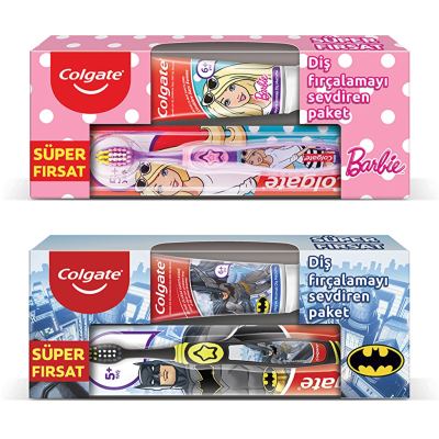Colgate Barbie & Batman Diş Macunu 75 ml - Diş Fırçası Ağız Bakım Paketi (Asortili)