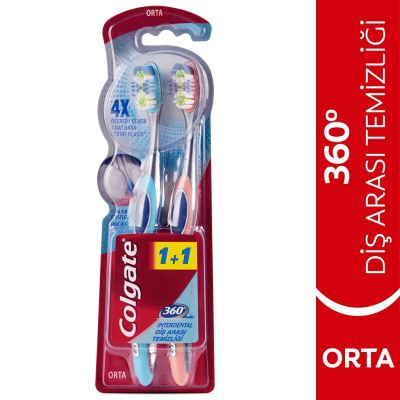 Colgate 360 Diş Arası Temizliği Diş Fırçası 1+1 (Orta)