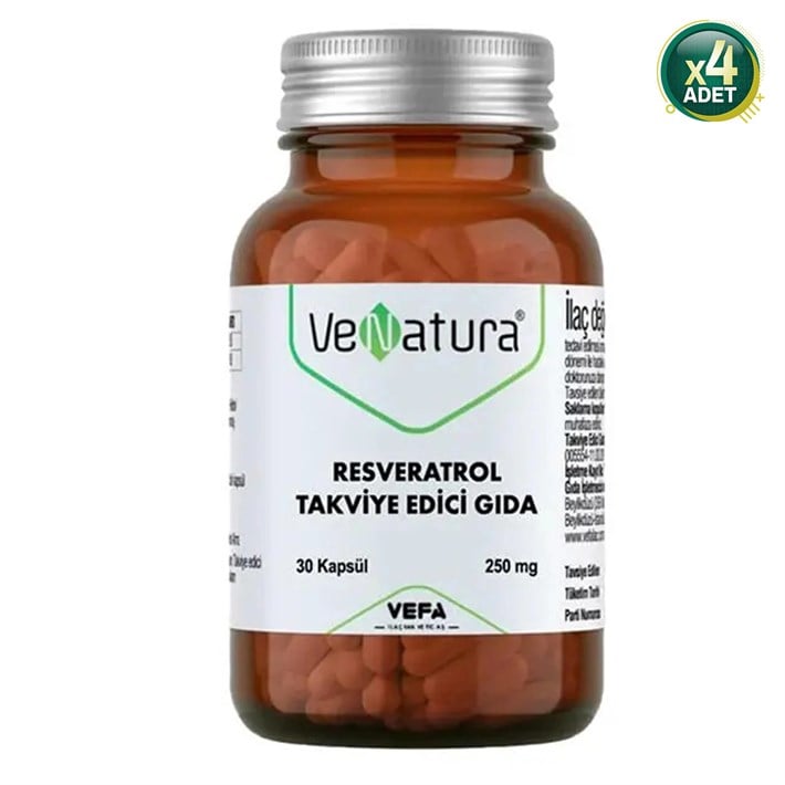 Venatura Resveratrol 250 Mg 30 Kapsül 4 Adet
