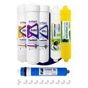 H-max 75 Gpd Membranlı Kapalı Kasa Su Arıtma Cihazı 6'lı Filtre Seti - 0057