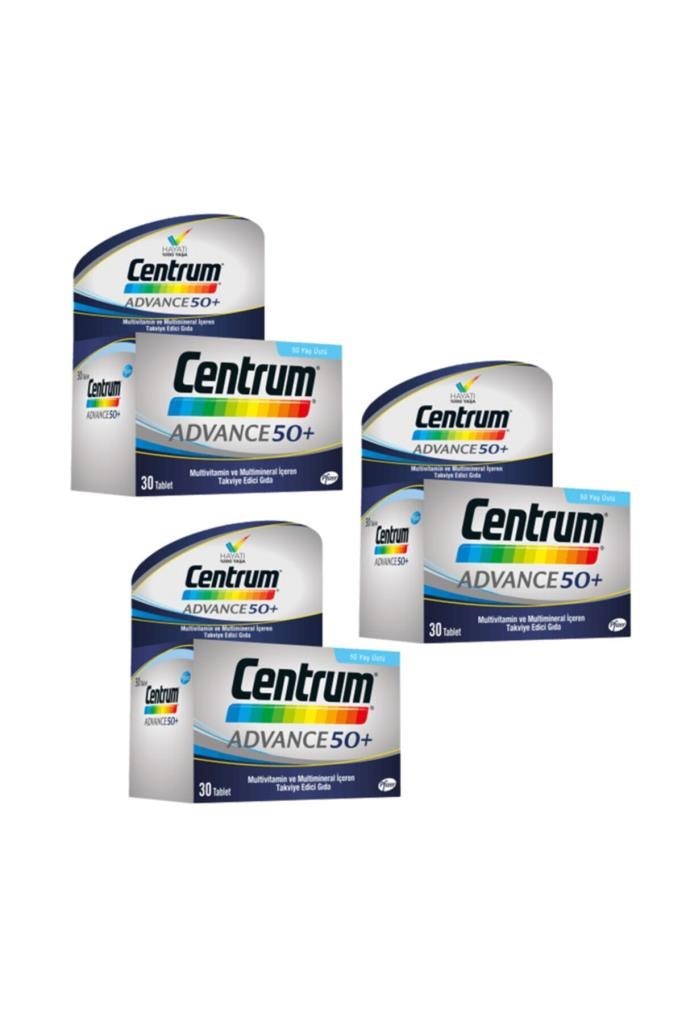 Centrum Advance 50+ Multivitamin 30 Tablet 3 lü Paket