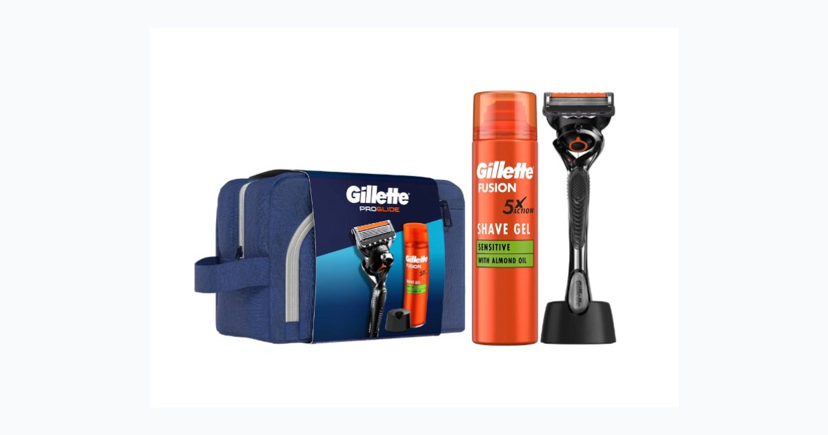 Gillette Fusion Proglide Stantlı Tıraş Makinesi + Tıraş Jeli 200 ml + Çanta