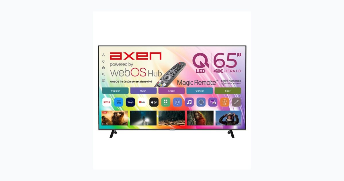 Axen AX65QMN252 65'' UHD Webos 2.0 Qled Tv