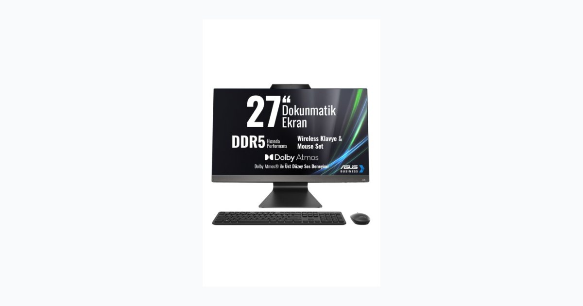 ASUS M3702WFAT-BPF0050 AMD Ryzen 5 7520U 16GB RAM 512GB SSD 27 inç FHD Dokunmatik All in One PC