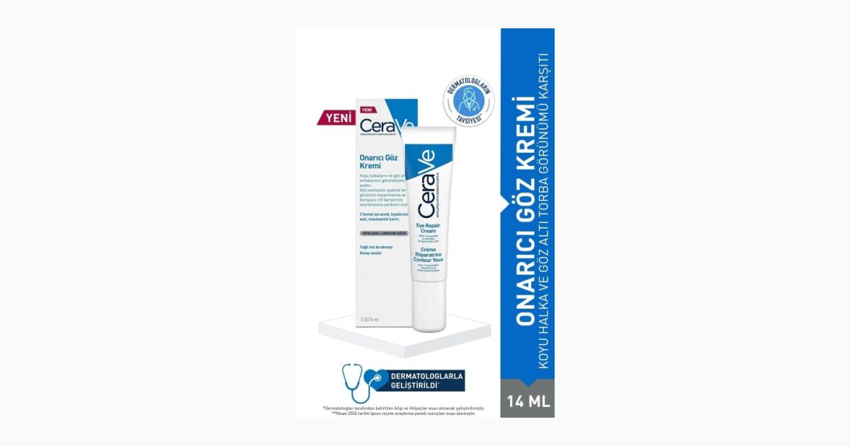 Cerave Koyu Halka Ve Göz Altı Torba Görünümü Karşıtı Onarıcı Göz Kremi 14Ml