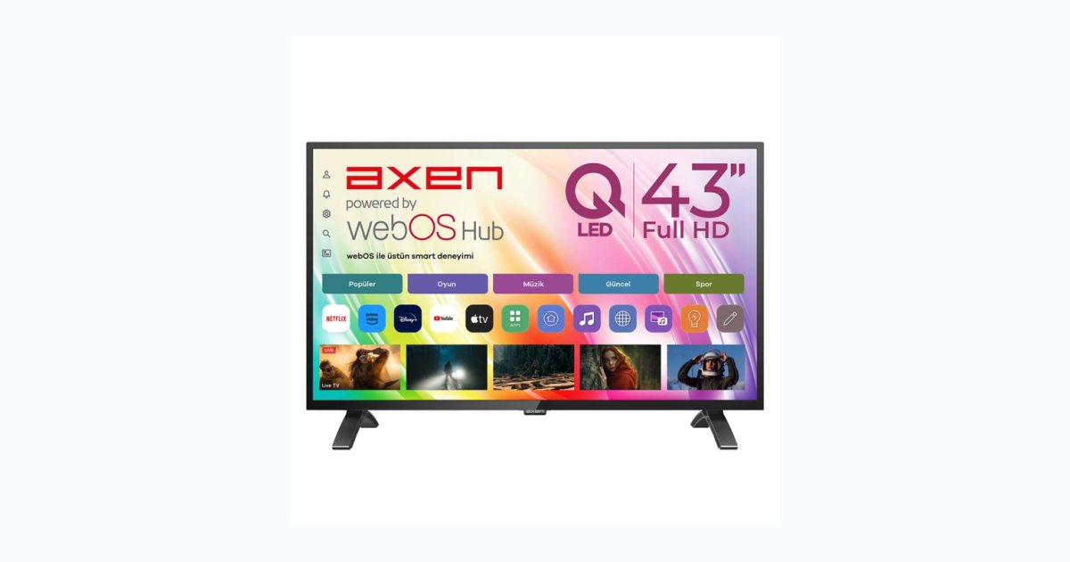 Axen AX43QMN540 109 Ekran HD Qled Smart Led Tv