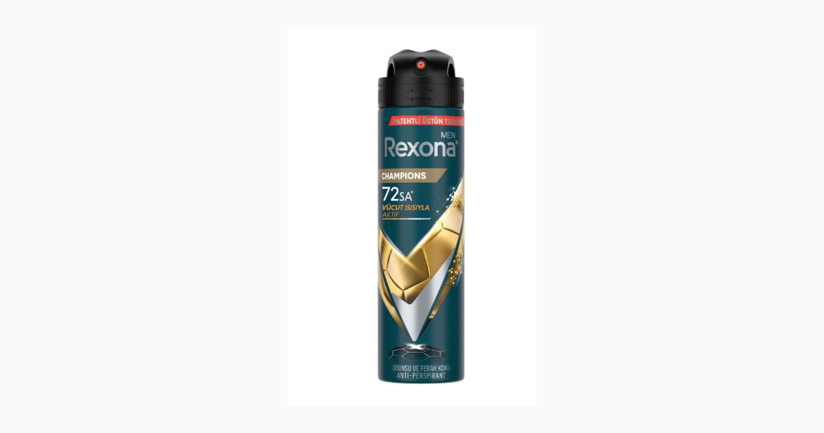 Rexona Men Erkek Sprey Deodorant Champions 72 Saat Kesintisiz Koruma 150 ml