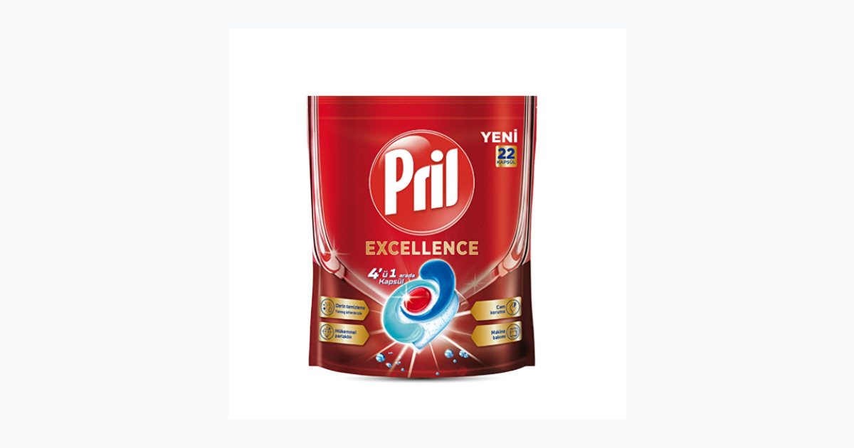 Pril Excellence Bulaşık Makinesi Deterjanı Tableti 22 Kapsül