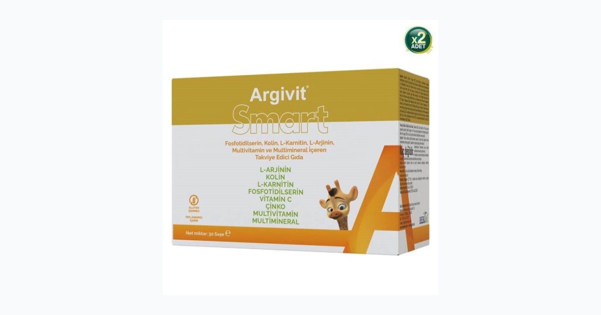 Argivit Smart Fosfotidilserin – Kolin – L-Karnitin – L-Arjinin - Multivitamin Ve Multimineral 30 Şase 2 Adet