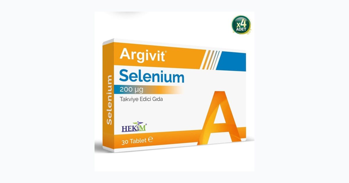 Argivit Selenium Selenyum İçeren Takviye Edici Gıda 30 Tablet 4 Adet