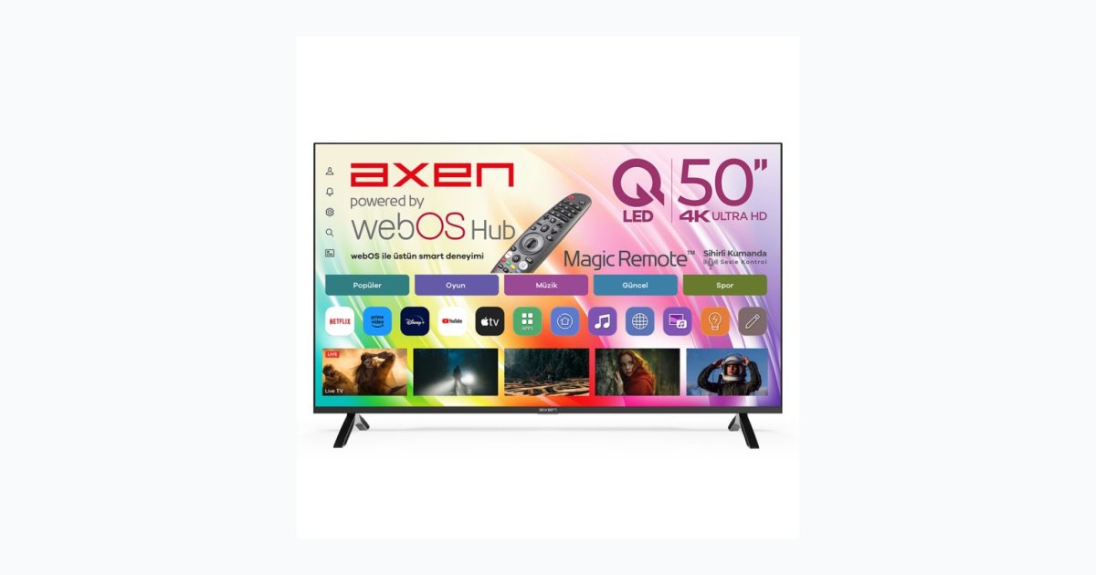 Axen AX50QMN252C-S 50'' Frameless UHD Webos Tv