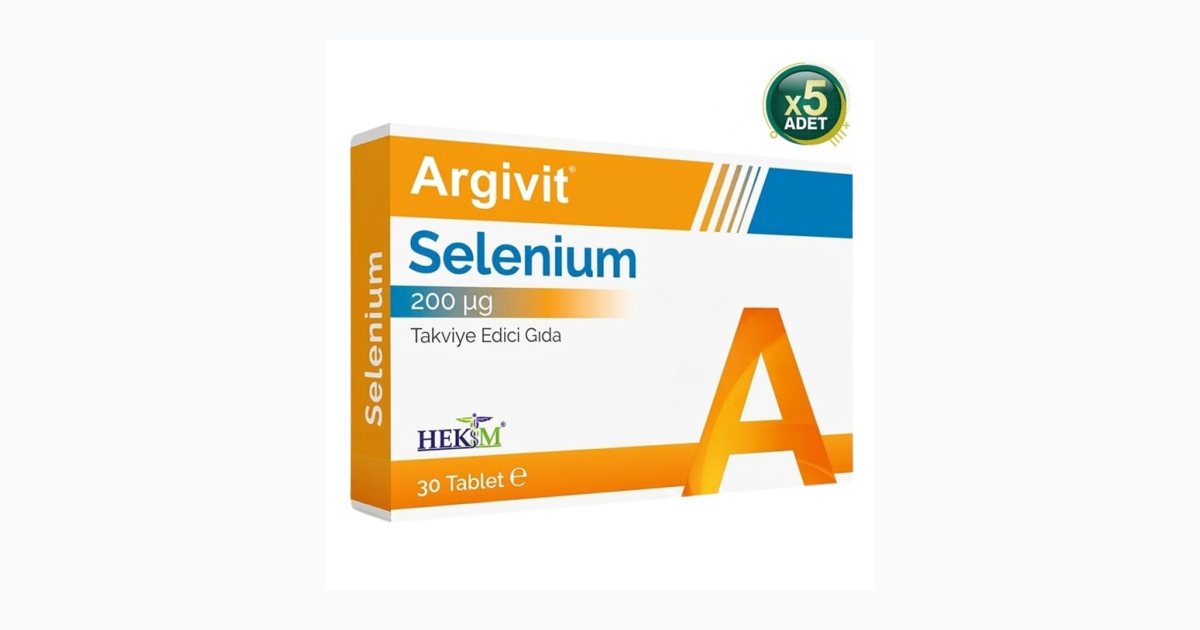 Argivit Selenium 30 Tablet 5 Adet