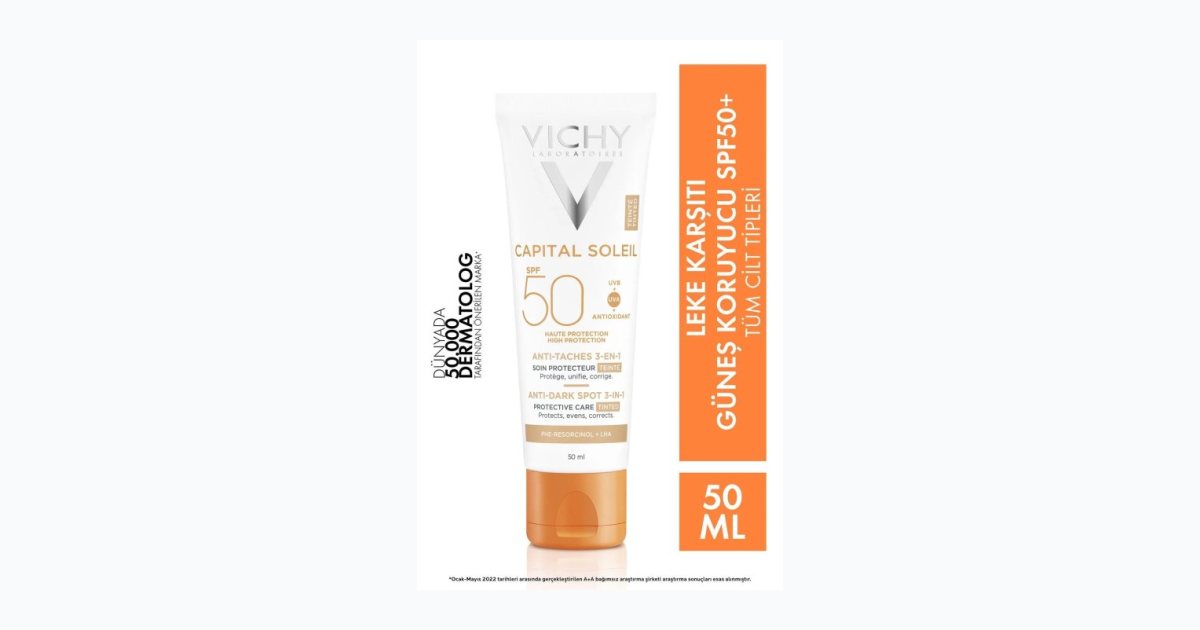 Vichy Capital Soleil Antı-Dark Spot 3 in 1 Leke Karşıtı 50 Faktör Renkli Güneş Kremi 50 ml