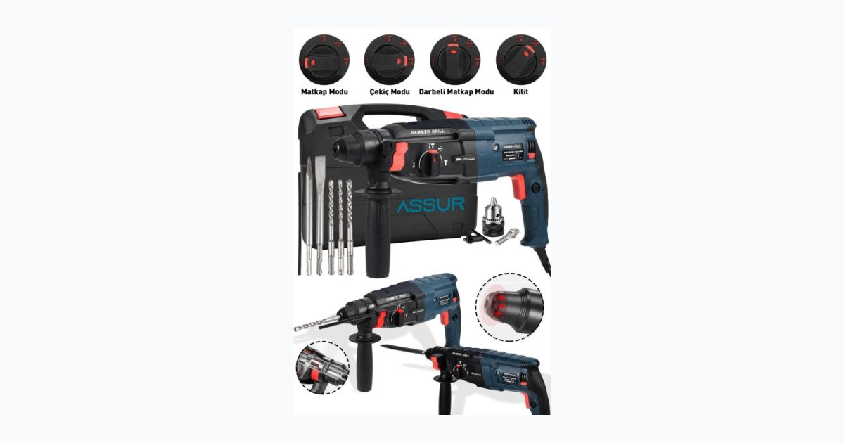 ASSUR Profesyonel Metal Şanzıman Kırıcı Delici Hilti Darbeli Matkap 2-28 mm
