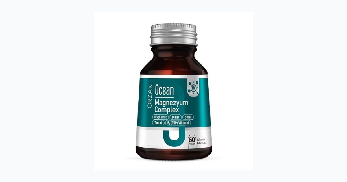 Ocean Magnezyum Complex Bisglisinat - Malat - Sitrat - Taurat &amp; B6 (P5P) Vitamini 60 Tablet