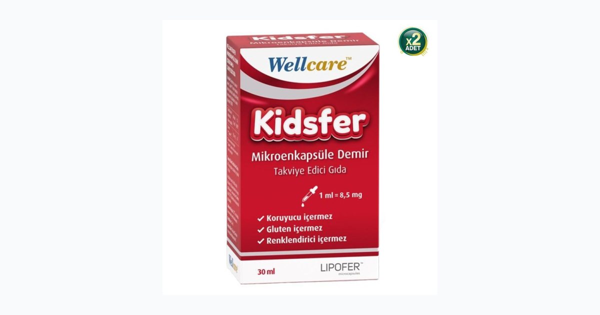 Wellcare Kidsfer Mikroenkapsüle Demir 30 Ml Damla 2 'Li Paket