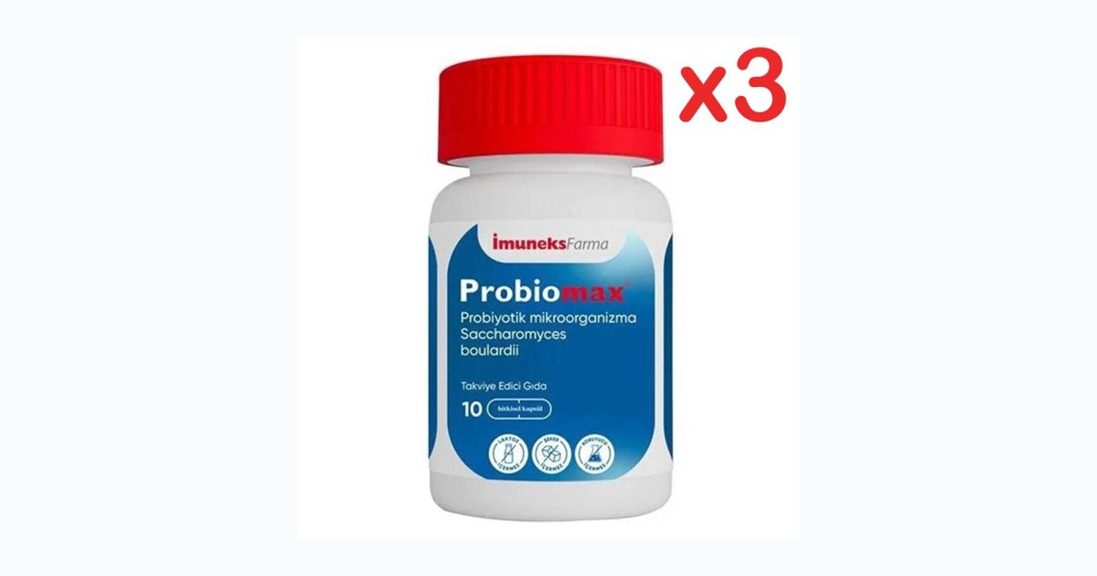 Imuneks Farma Probiomax Probiyotik Mikroorganizma Içeren Kapsül Takviye Edici Gıda 10 Kapsül X 3 Adet - Aromasız