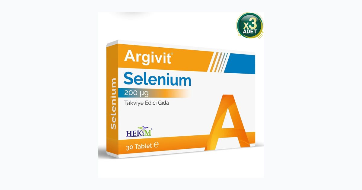 Argivit Selenium 30 Tablet - 3 Adet (90 Tablet)