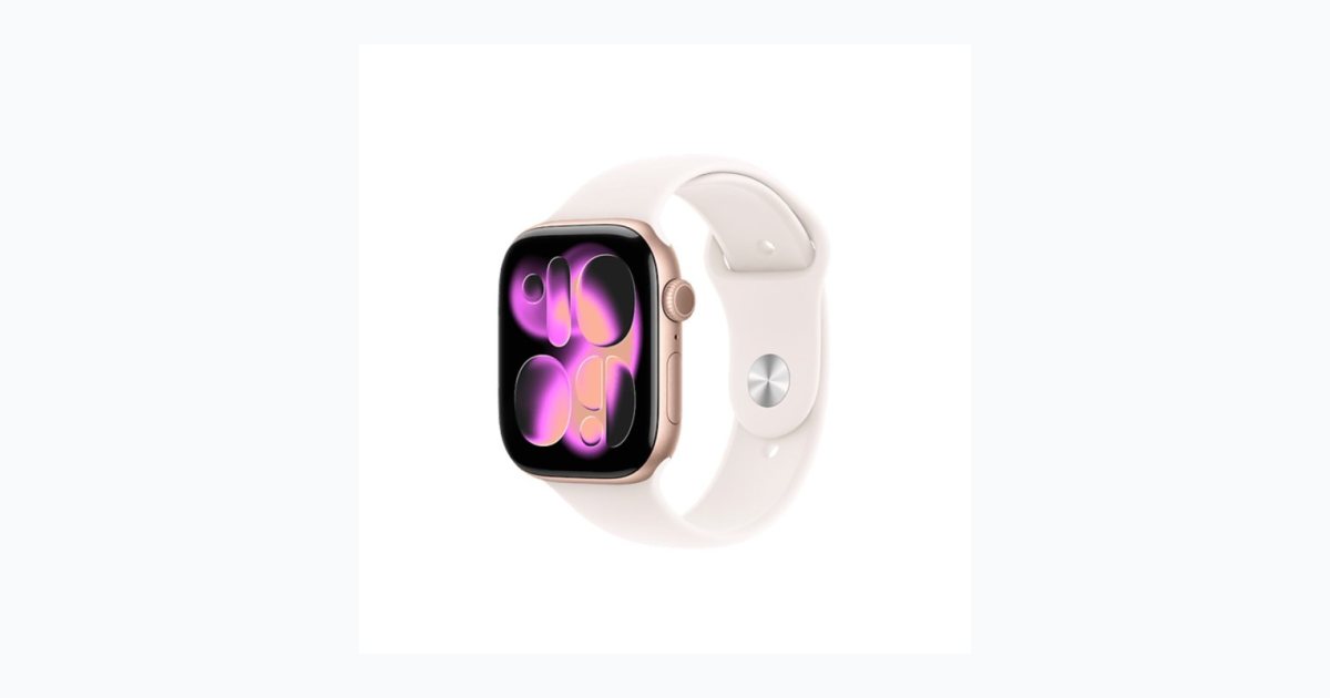 Apple Watch Series 11 GPS 42mm Rose Gold Aluminium Case with Light Blush Sport Band - S/M MEU04TU/A