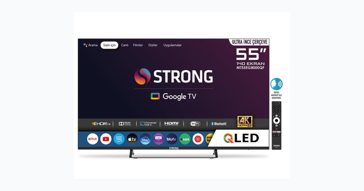 Strong MT55EG8000QF 55" 140 Ekran 4K Ultra HD Qled Google
