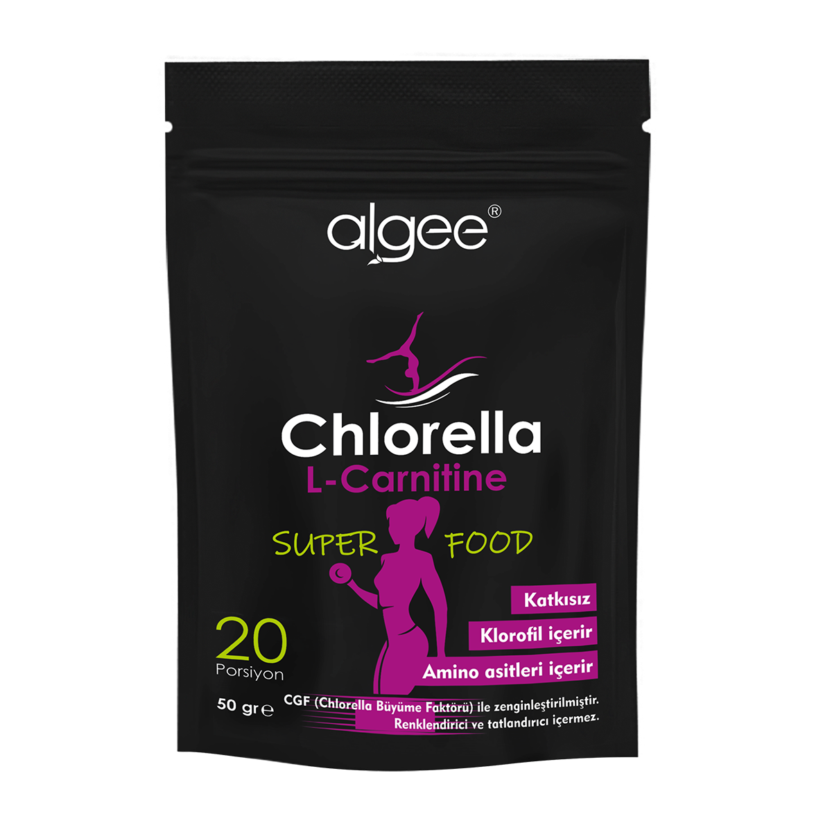 Algee Chlorella &amp; L-Carnitine Toz 50 Gr