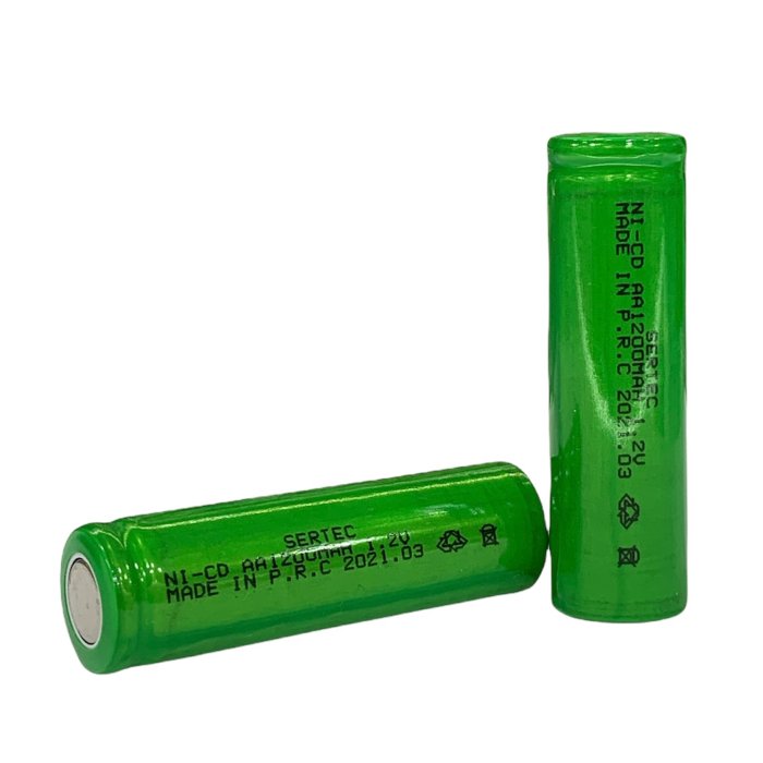 Sertec - 1.2V 1200 Mah - Aa - Ni-Cd Şarjlı Pil - (Başsız / Flat Head)