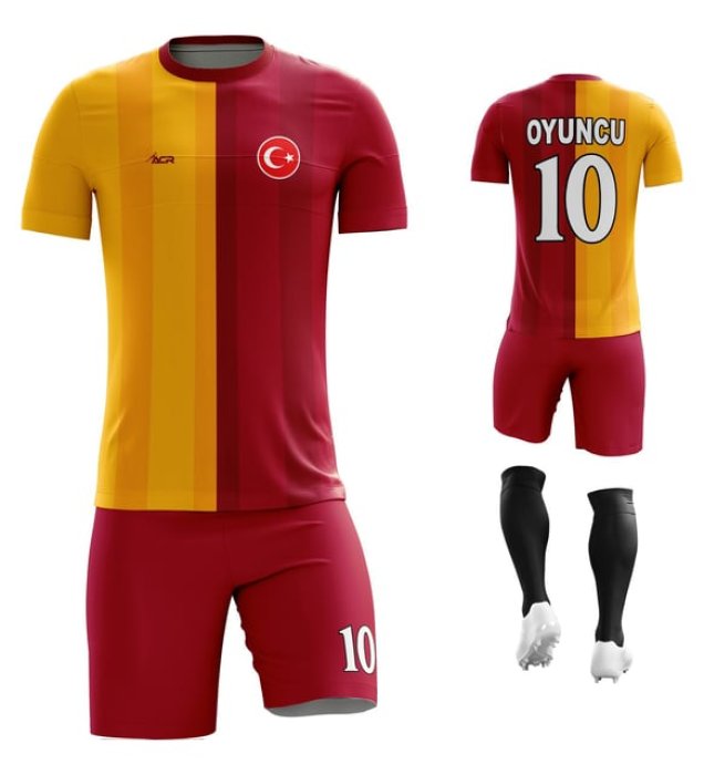 ACR Giyim Kişiye Özel Futbol Forması - Dizayn : Sarı Kırmızı 19