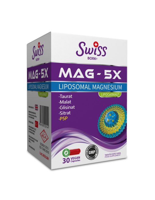 Swiss Bork Mag-5X Lipozomal Magnezyum 30 Kapsül