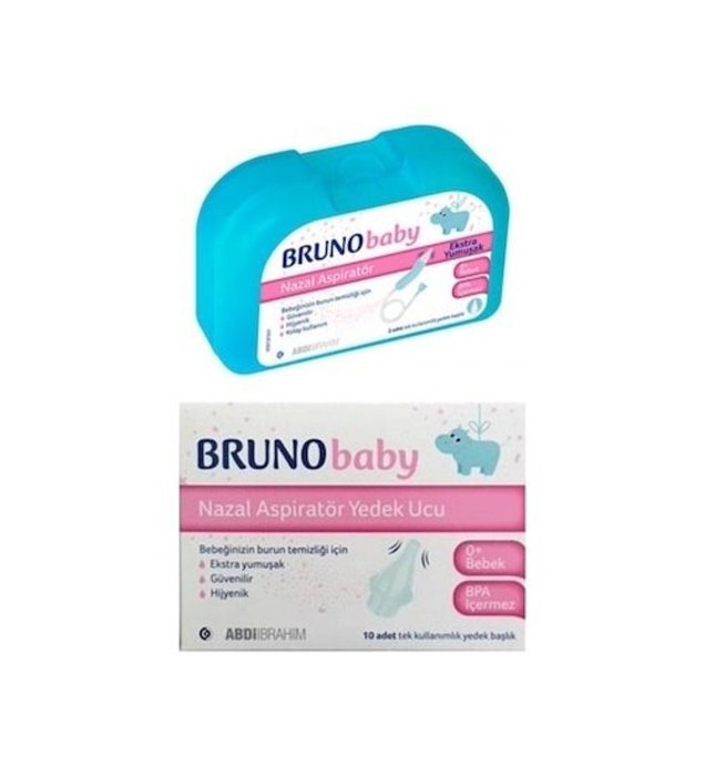 Bruno Baby Nazal Burun Aspiratörü 10'Lu Yedek Uç + Nazal Aspiratör