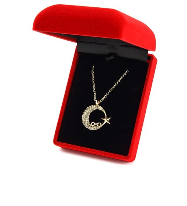 Zirkon Taşlı Ay Yıldız Kolye Ps0993