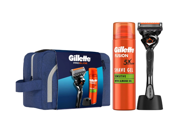 Gillette Fusion Proglide Stantlı Tıraş Makinesi + Tıraş Jeli 200 ml + Çanta