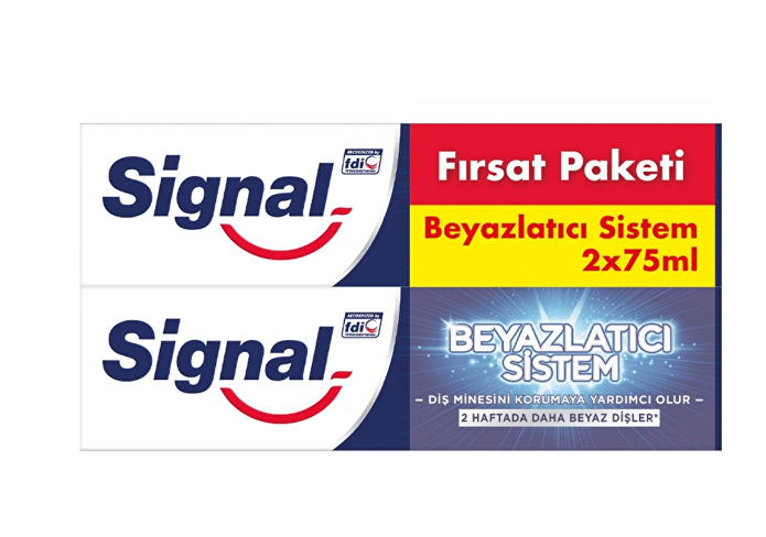 Signal Beyazlatıcı Sistem Diş Macunu 75 ml x 2