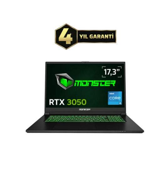 MONSTER Abra A7 V15.3.4 Intel Core i5 13500H 16 GB RAM 1 TB SSD 6 GB RTX 3050 FreeDOS 17,3" FHD 144 Hz