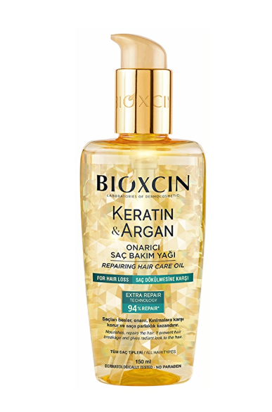 Bioxcin Keratin &amp; Argan Onarıcı Saç Bakım Yağı 150 ml