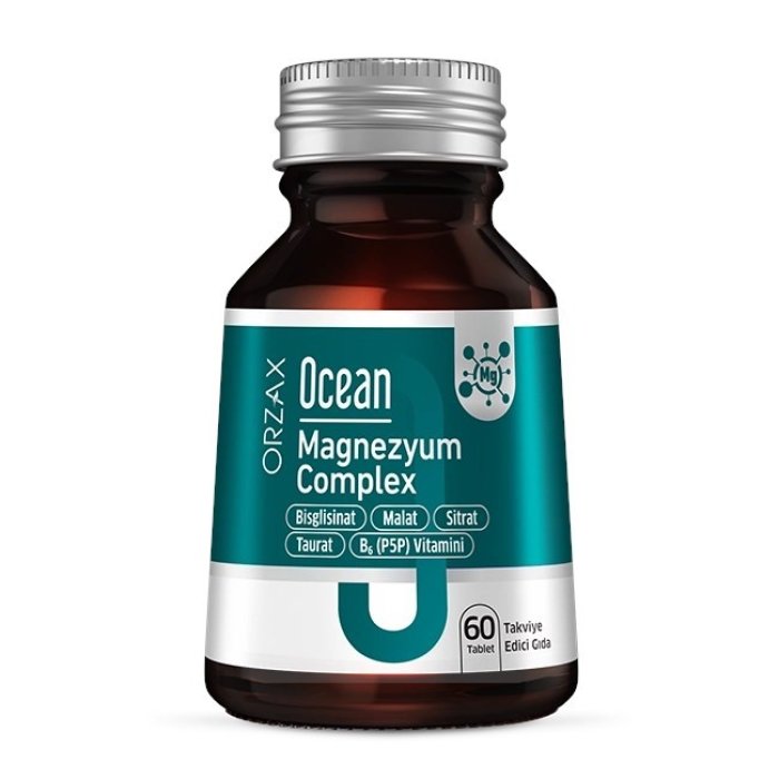 Ocean Magnezyum Complex Bisglisinat - Malat - Sitrat - Taurat &amp; B6 (P5P) Vitamini 60 Tablet