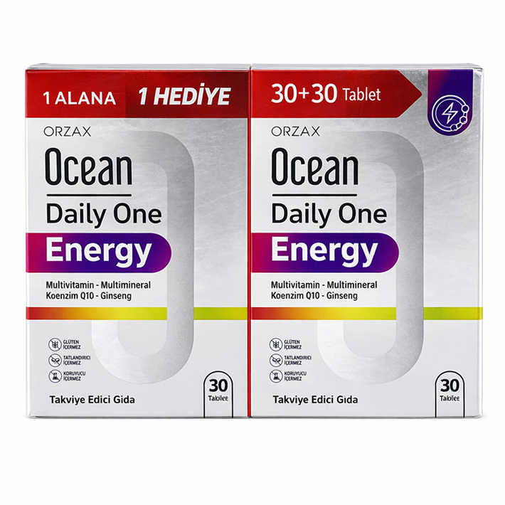 Orzax Ocean Daily One Energy 30 Tablet - Takviye Edici Gıda | 1 ALANA 1 BEDAVA