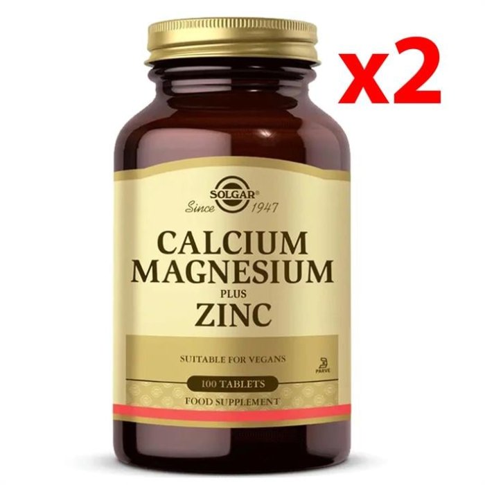 Solgar Calcium Magnesium Plus Zinc 100 Tablet 2 Adet