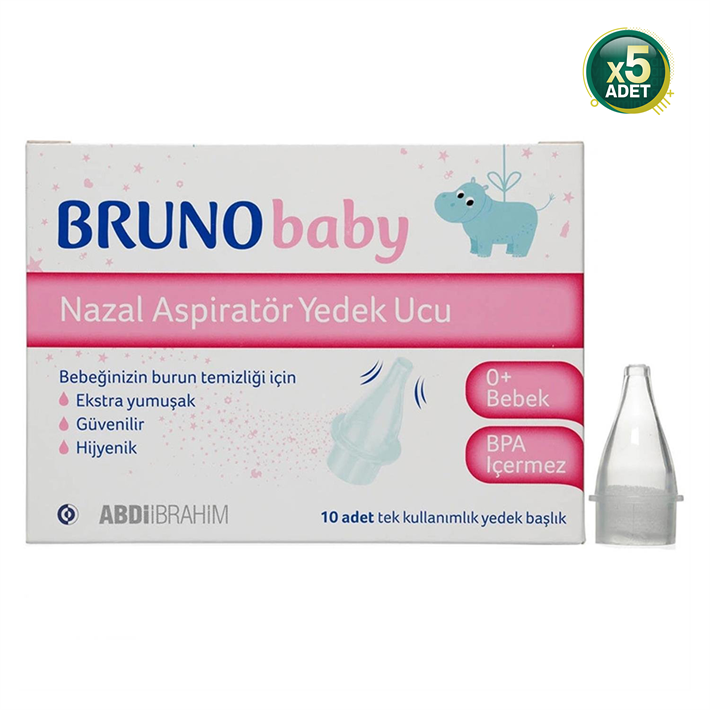 Bruno Baby Nazal Aspiratör Yedek Ucu 10 Adet X 5