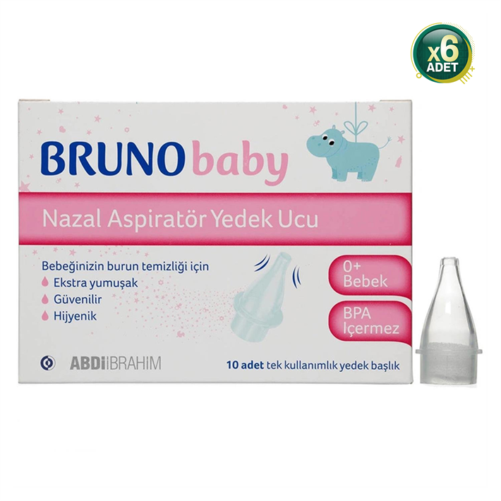 Bruno Baby Nazal Aspiratör Yedek Ucu 10 Adet X 6