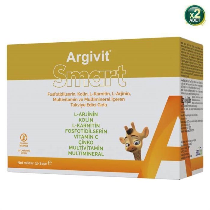 Argivit Smart Fosfotidilserin – Kolin – L-Karnitin – L-Arjinin - Multivitamin Ve Multimineral 30 Şase 2 Adet