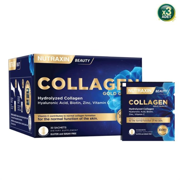 Nutraxin Collagen Gold Quauty Takviye Edici Gıda 30 Saşe 3 Adet